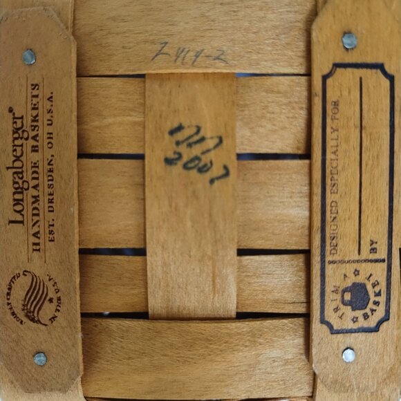 2007 Longaberger Small Basket With Red Trim and Handle - Picture 10 of 13